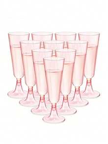 5/10个5.5盎司可重复使用香槟杯，适用于甜点、糕点、果汁、冷/热饮、咖啡，是生日、婚礼、派对、户外活动、新年、圣诞节的理想之选。