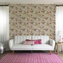 Novogratz - Papel pintado extraíble con estampado floral de bloque de esmeralda(Greige Pájaros) - Multicolor - Ver 3