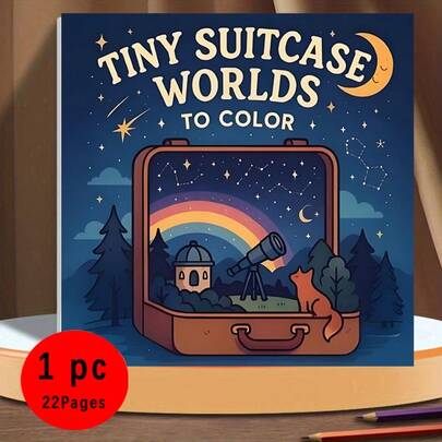 (Upgraded Luxury Version, Thickened Paper, 20.5 * 20.5cm) "Scenery Coloring Book In The Box", Suitable For Couples And Families, Suitable For Parties, Valentine's Day Birthdays, And Other Holidays. Painting And Study Supplies, 22 Pages, Books, Coloring Books, Study Supplies, School, Christmas, Halloween, Birthdays, Back To School Gifts, Coloring Books, Adult, Christmas Gifts, Coloring Books,Art Supplies