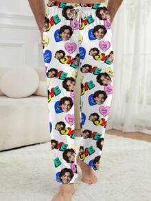 Customized Photo/ Print Men's Pajama Pants, Personalized All-Over Print Couple/Family Funny Holiday Gift - Multicolor - View 3