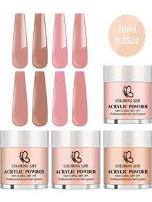 12色亚克力粉套装，高光裸色亚克力粉套装，美甲DIY设计，12色亚克力3D雕塑法式美甲延长及指甲雕刻，专业聚合物3D亚克力美甲套装，女士及女孩礼物，持久易用的亚克力按压式美甲贴纸 - 彩色 - 查看 9