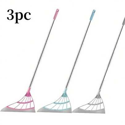 1/2pcs Multi-Functional Magic Air Broom, Professional Standard Floor Squeegee For Concrete, Tile, Metal Aluminum Heavy Duty Garage Shower Floor Squeegee Broom - Cleaning Glass, Fine Dust, Hair, Liquid, For Smooth Floors, Carpets, Windows (Note: Batch Issue, Some Products May Have Slight Machine Residue, Which Is Normal. Please Do Not Purchase If You Mind.)
