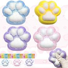 1 pieza Juguete suave y lindo en forma de pata de gato para apretar, juguete antiestrés con forma de pata de gato esponjosa, adorable juguete de peluche Fufu, pompón suave y pegajoso con forma de pata de gato, juguete antiestrés divertido con forma de pata de gato de gelatina, entrega aleatoria - Multicolor - Ver 3