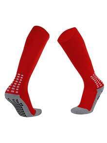 1 Pair Teenager Long Soccer Socks, Professional Anti-Slip Shock Absorbing Sports Socks, Polyester Knit Fabric, Suitable For Teenagers Above 12 Years Old Boys And Girls, All Seasons - Multicolor - View 8
