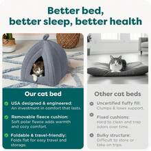 Furhaven - Cama para gatos pequeños, de forro polar, plegable, lavable, gris jaspeado, pequeña - Forro polar de algodón, color rosa caramelo. - Ver 6