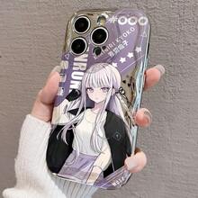 アニメキャラ「霧切響子」デザイン 電鋳防摔スマホケース for  17promax, 16pro,15plus/14/13/12/11 クッション構造で落下衝撃軽減 スタイリッシュな外観でデバイス保護 ゲームファン必携 高品質素材で長期使用可能 個性的な - シルバー - チェックする 1