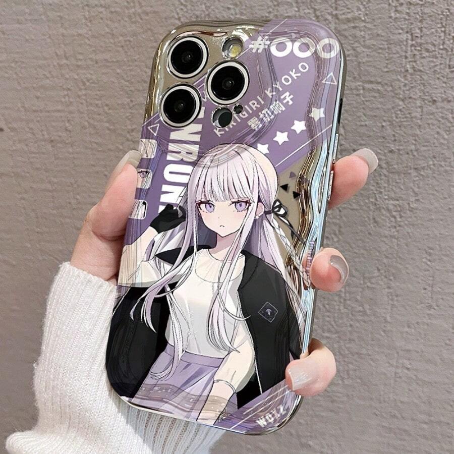 アニメキャラ「霧切響子」デザイン 電鋳防摔スマホケース for  17promax, 16pro,15plus/14/13/12/11 クッション構造で落下衝撃軽減 スタイリッシュな外観でデバイス保護 ゲームファン必携 高品質素材で長期使用可能 個性的な - シルバー - チェックする 1