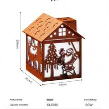 Christmas House Humidifier, USB Home & Bedroom Humidifier With Creative Hollow-Out Design, Mini Nightlight With 7-Color Gradient Lighting, Suitable For Home, Office, Car, Dorm To Create Romantic Atmosphere For Christmas, New Year, Independence Day - Coffee Brown - View 11