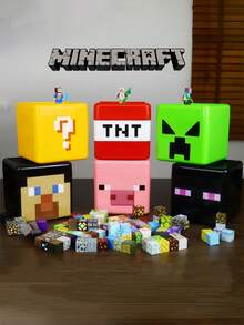 1 pezzo Scatola di immagazzinaggio stile Minecraft fai-da-te, scatola regalo di Natale, forniture per feste di Pixel Miner, adatta per conservare oggetti personali, decorazione per feste di Pixel Miner, decorazione per feste di compleanno, Natale, organizzazione di camera, auto e scrivania d'ufficio