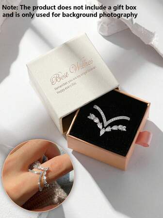 1 Pc Crown-Shaped Luxury High-End Cubic Zirconia Gold Ring, Adjustable Open Design Suitable For Women Wedding Party Wear And Holiday Gift