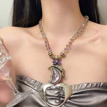 1PC New Exquisite Luxurious Retro Moon Star Beaded Unique Design Women's Collarbone Chain Jewelry - 睡夢天使項鍊Z-2896 - 查看 3