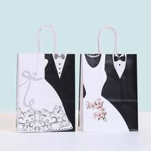 12/24 piezas Bolsas de regalo para novia y novio, bolsas de recuerdo de boda, bolsas de papel elegantes y minimalistas para fiesta de boda, bienvenida de huéspedes de hotel, decoración de tarta, decoraciones de cumpleaños, bolsas de regalos, recuerdos de fiesta - Multicolor - Ver 5