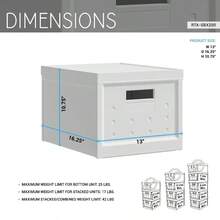 Collapsible Stackable Storage Bins With Lids, 2 - Pack, Plastic Storage Boxes Documents, Clothes, And Toys - Space - Saving Portable Organizer Home And Office, RTA - SBX200 - White - View 5