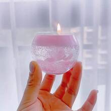1 Box 1 Cup Pink Floating Flower Scented Candle, Atmosphere Home Fragrance Candle For Room, Bedroom, Study, Gift For Friends, Romantic Decoration Prop - Pink - View 5