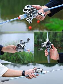 1.8M Ultralight Carbon Fiber Casting Fishing Rod 8-17LB Ceramic Guide 7.2:1 GR Baitcasting Reel High-Strength Engineering Materials 8KG Max Drag Durable For Freshwater &Saltwater Fishing Line Model Random - Baby Blue - View 11