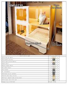 抽屉式猫砂盆，带猫砂盆的室内猫屋，适合幼猫，一室一厅一卫猫别墅 - 彩色 - 查看 18