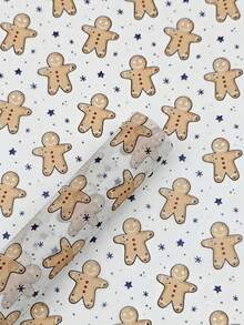 Gingerbread Man Wrapping Paper – Brown Kraft Thin Sheets | 19.69*13.78in | Wedding/Christmas/Birthday Gift & Bouquet Filler - Multicolor - View 6
