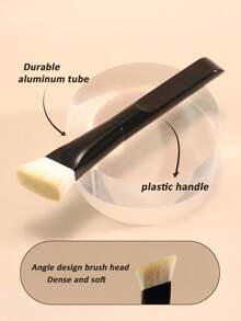 1pc Finger Foundation Make-Up Brush, Liquid Makeup Brush, Kabuki Brush, Beauty Black Brush, Super Soft, Professional Makeup Tool, Suitable For Daily Facial Makeup - Black - View 3