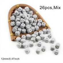 26pcs/Set, 12MM Silicone Letter Beads (Mixed Letters In White, Black, Green, Hot Pink, Etc.), Suitable For Making Handmade DIY Bracelets, Necklaces, Pens, Decorative Items, Handmade Crafts Accessories - Multicolor - View 14