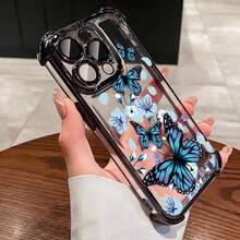 Funda protectora para teléfono con patrón de mariposa azul compatible con Samsung para los modelos Galaxy S25 Ultra, S24 FE, S23 Ultra, S22 y S21 Plus 5G. QQUF - Multicolor - Ver 5