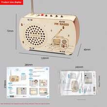 DIY Wooden FM Radio Kit - Handmade Educational Science Toy With Antenna, Speaker, And Local Station Receiver. Ideal For Family Games, Birthday Gifts, And Other Special Occasions. 1 Kit. - Multicolor - View 4