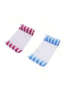 1pc Inflatable Hammock With Net, Foldable Dual-Use Backrest Floating Raft, Water Recreation Lounge Chair Floating Bed Sofa