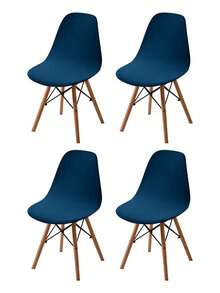 1件装、4件装、弹力、牛奶丝、弧形、贝壳形、椅套、耐磨、防污、防猫爪、造型、弹力椅套、家居舒适、家居用品、多色可选、椅套、伊姆斯椅套 - 藍色 - 查看 9