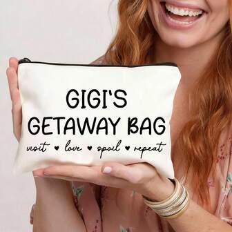 Gigi's Travel Bag - Fabric Cosmetic And Toiletry Bag Suitable For Grandma, Great For Travel And Grandchildren's Christmas, Mother's Day And Birthday Gifts, DIY Crafts, Beading Storage, Beading And Jewelry Making