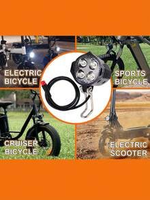 Bright Electric Motorcycle LED Lights, Auxiliary Lights, White Light Accessories, Horn Lights, Scooter LED Lights With Horn