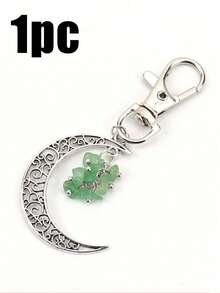 1/5pcs 7-Color Cracked Stone Crescent Moon Pendant Necklace, Key Chain, Bag, Clothing Decor, Jewelry Accessory, Suitable For Eid Al-Fitr, Ramadan - Multicolor - View 16