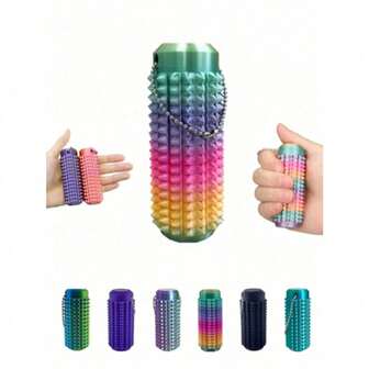随机颜色钥匙扣，有效缓解焦虑；3D打印渐变按摩滚轮，舒缓压力；触感舒适，带有纹理凸点和透气孔；完美舒缓压力，放松身心；创意礼物，馈赠亲友