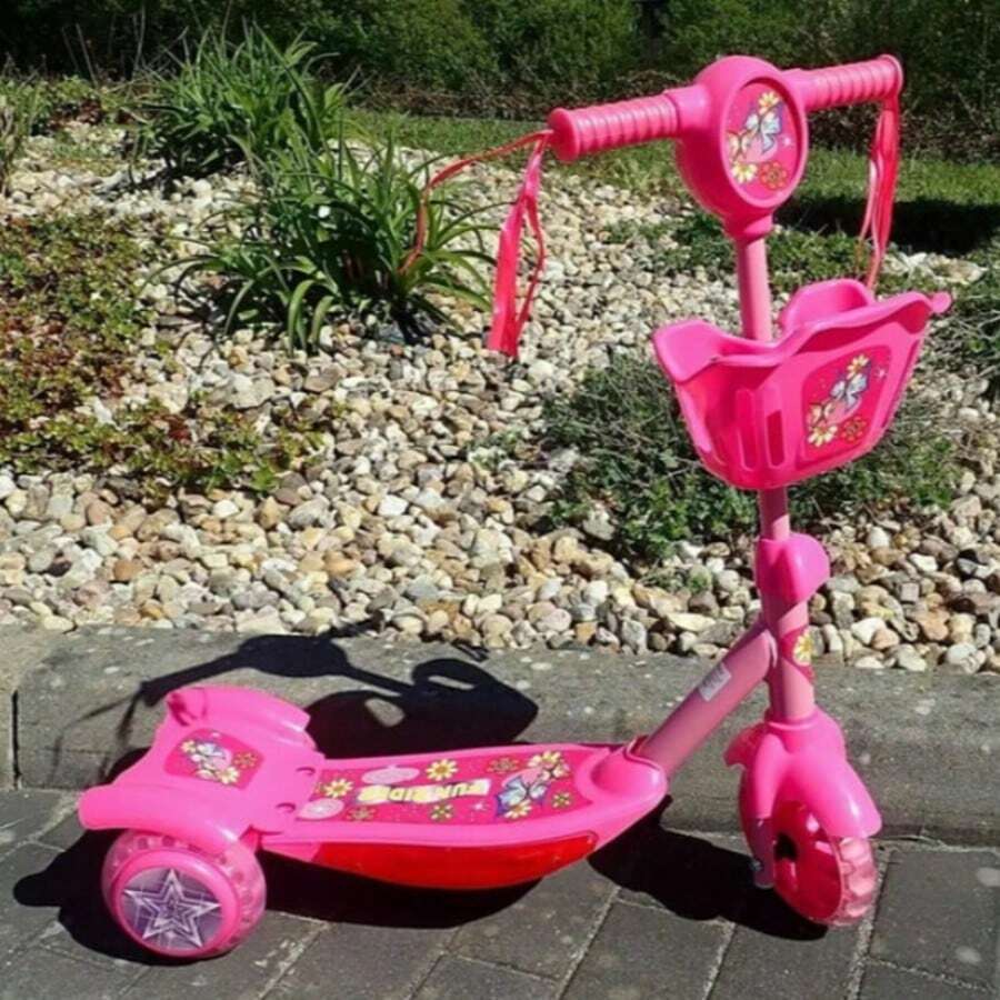 Aquila Metal Scooter With 3 Wheels - LED Lights And Vibrant Pink Color - 粉色 - 查看 1