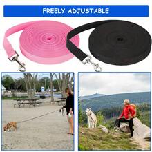 1pc 15m Extra Long Pet Leash, Dog Training Leash For Obedience, Play, Camping And Backyard Exercise - Suitable For All Dog Breeds - Allows Dogs More Freedom Of Movement, Washable - Black - View 1