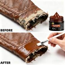 棕色PU皮革修补套装 – 棕色贴片，快速修补，不脱落，有效修复PU皮革上的划痕、破洞和褪色。适用于PU皮革制品，包括鞋履、箱包和服装。