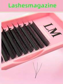 12排D卷翘YY/3D/4D/5D W/动漫睫毛形状单根嫁接睫毛，自然/柔软/黑色/轻盈DlyY睫毛，自然长款簇状睫毛，适用于美睫师、沙龙使用 - D - 查看 11