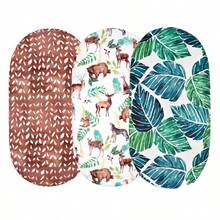 3-pack stretchiga babysänglakan set andningsbara mysiga liggdelslakan universal passform standardmadrass ovala rektangulära vagglakan för babypojkar flickor unisex 32"x16" - Multifärgad - Visa 1