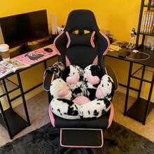Ultra-Soft Cat Paw Floor Cushion Chair - Compact Lounge Seat For Gamers And Home Office - Cozy 28x24 Inch Plush Pillow For Dorm Or Apartment - Cow Color - Màu bò - Xem 2