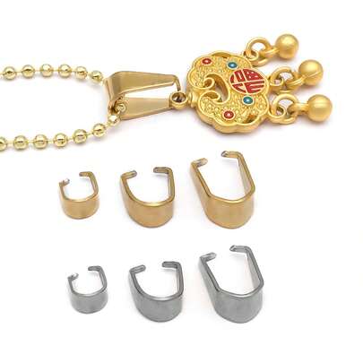 10/100pcs Stainless Steel Bails Hook Pendant Clasps Claw Pinch Clips Bail Bulk Charms Connectors For Necklace Choker Jewelry Findings DIY Craft Making Accessories