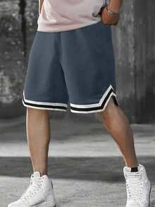 1 Peça Shorts Casuais, Confortáveis, Simples, Versáteis e Elegantes para Exercícios Externos, Verão, para Meninos Adolescentes - Chumbo - Visão 4