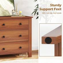 3-Drawer Dresser Wide Chest Of Drawers Modern Large Nightstand Closet Storage Organizer For Bedroom Living Room Hallway Walnut - Walnut - View 5