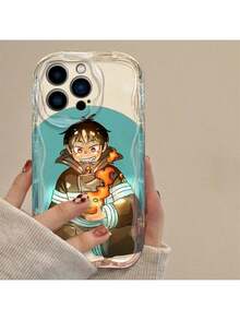 Funda compatible con teléfono con diseño de ola de aceite y anime de fuego, compatible con Apple 15 14 13 12 11 Pro X XR XS Max Plus 8 7 Plus SE, y también compatible con Samsung Galaxy S17 Pro, S17 Pro Max, S17, S16 Pro - WA10201CLE - Ver 6