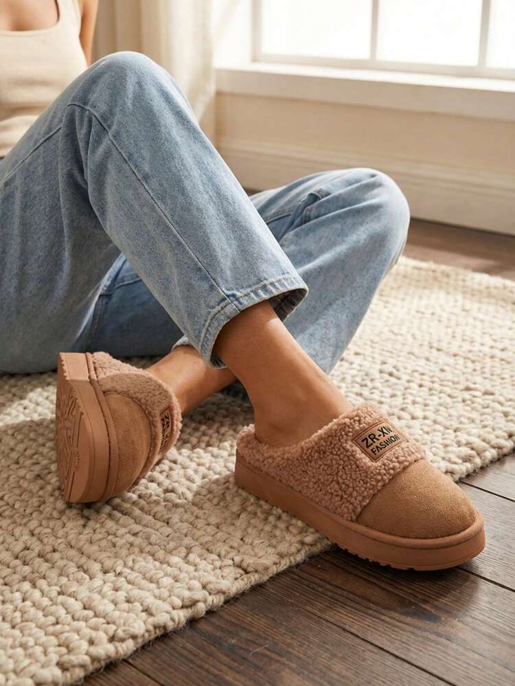 Zapatillas de Casa Slip-On - Plantilla Antideslizante y Suela Calzado Suave para Interior/Exterior para Mujeres y Hombres, Colores Pastel - Camello oscuro - Añade 4