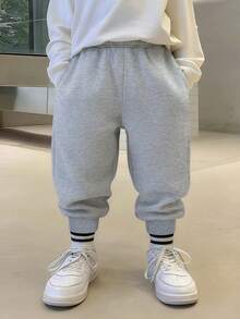 1pc Boys' Fashionable Versatile Casual Drawstring Pants - Grey - View 1