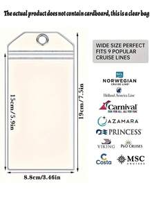 1Pc Luggage Tag For Cruise Ship Essentials, Cruise Luggage Tag Holder, Clear Cruise Luggage Tags For All Cruise Lines Travel Essentials ,For Travel Backpack Luggage Suitcase Travel Gear ,Back To School Workout School Supplies, Holiday Camping Holiday Essentials, Vacation Accessories Suitcase Tag Bag For School School Accessories School Stuff - 彩色 - 查看 9