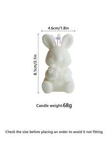 1个手工制作的大豆兔子手捧鲜花香薰蜡烛，适合情人节、婚礼季、母亲节、复活节等节日作为礼物，也可作为家居装饰。可爱兔子造型蜡烛，手工制作。 - 彩色 - 查看 9