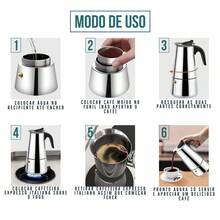 Italian Coffee Maker, 4 Cups, Espresso And Moka, Stainless Steel - Bạc - Xem 3