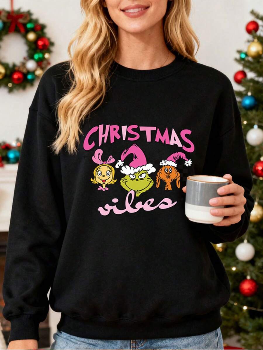 Women Plus Size Sports Sweatshirts - 黑色 - 查看 1