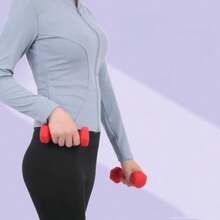 1pc Coated Matte Hexagon Dumbbell, Ladies Home Fitness Equipment - Multicolor - View 5