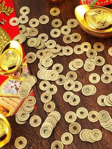 25/50PCS Chinese New Year Feng Shui Coins, Good Luck Fortune Coin I-Ching Coins For Health And Wealth, Decorative DIY Craft Accessories - Multicolor - View 11