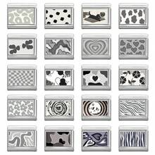 1pc DIY Photo Modular Bracelet, Decorated With Heart, Flower, Cherry Eye Elements, Suitable For Christmas, New Year, Halloween, Valentine's Day, Stainless Steel Jewelry, Urban Casual Style, Christmas & Halloween Essential, Local , Practical & Fashionable, Christmas Style, Party Outfit Guide, Christmas Gift, Christmas Home Decor, Retro Summer, Elegant Attire, Halloween Accessory, Suitable As Party Gift For Friends/Couples